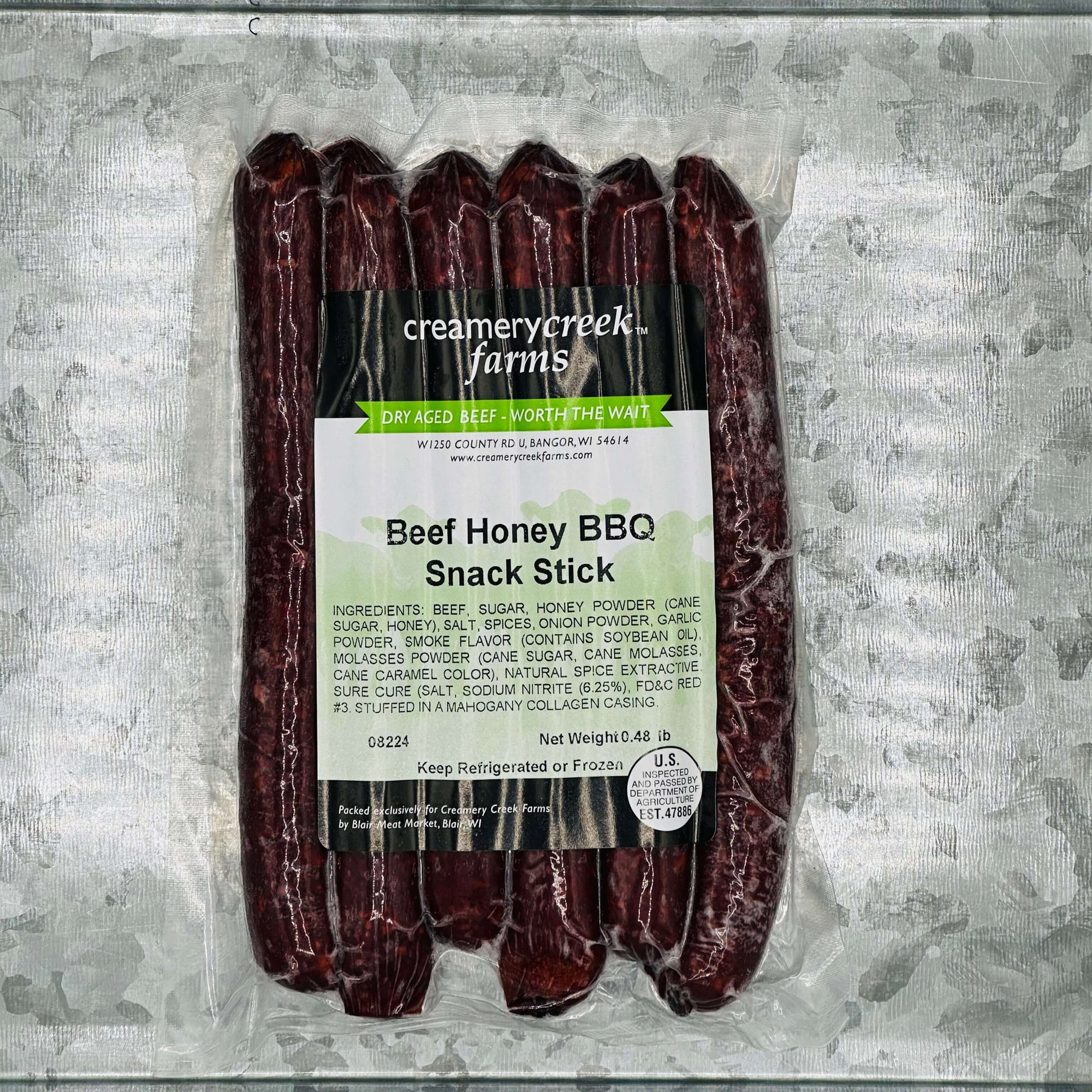 Meat snacks sticks in a tray