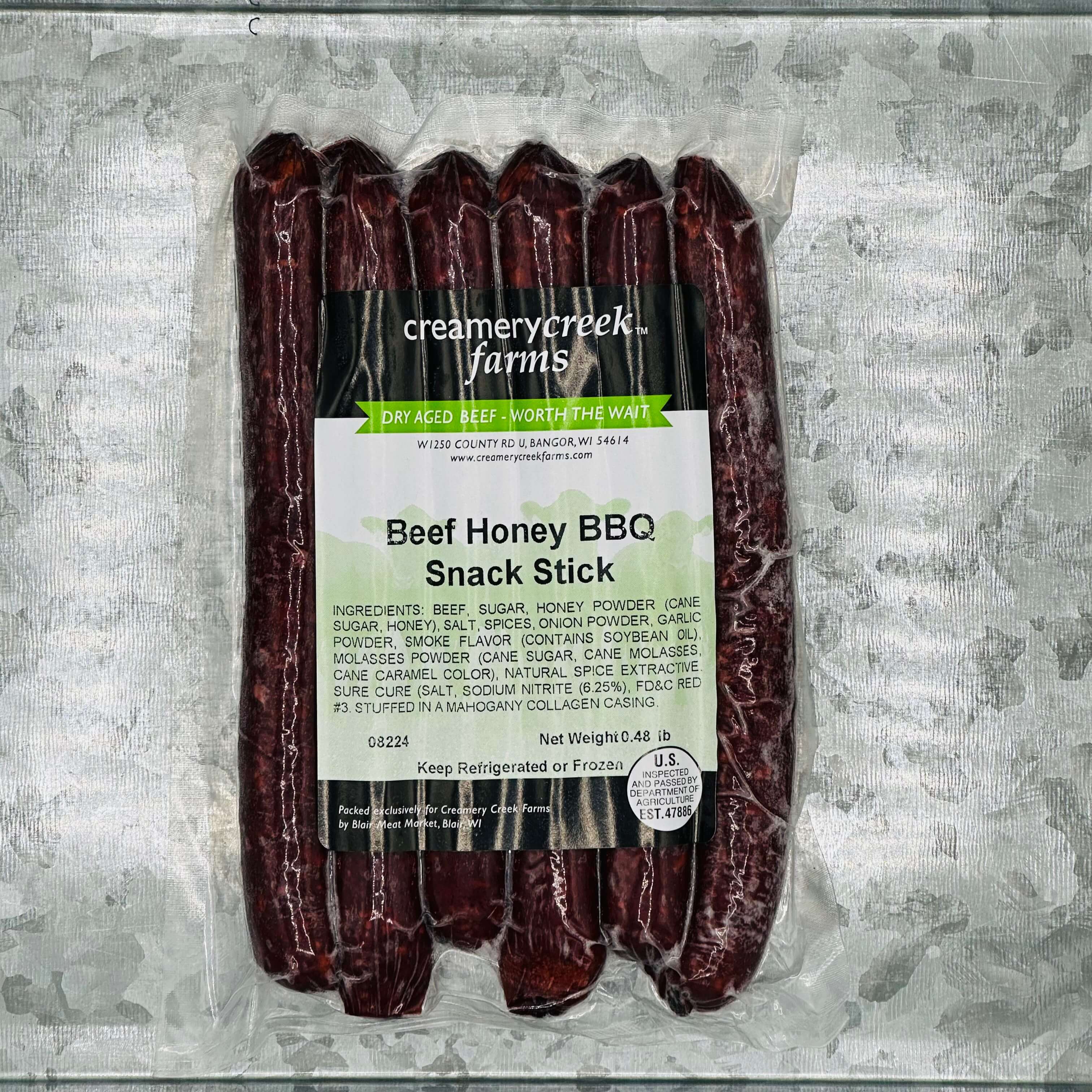 Meat snacks sticks in a tray