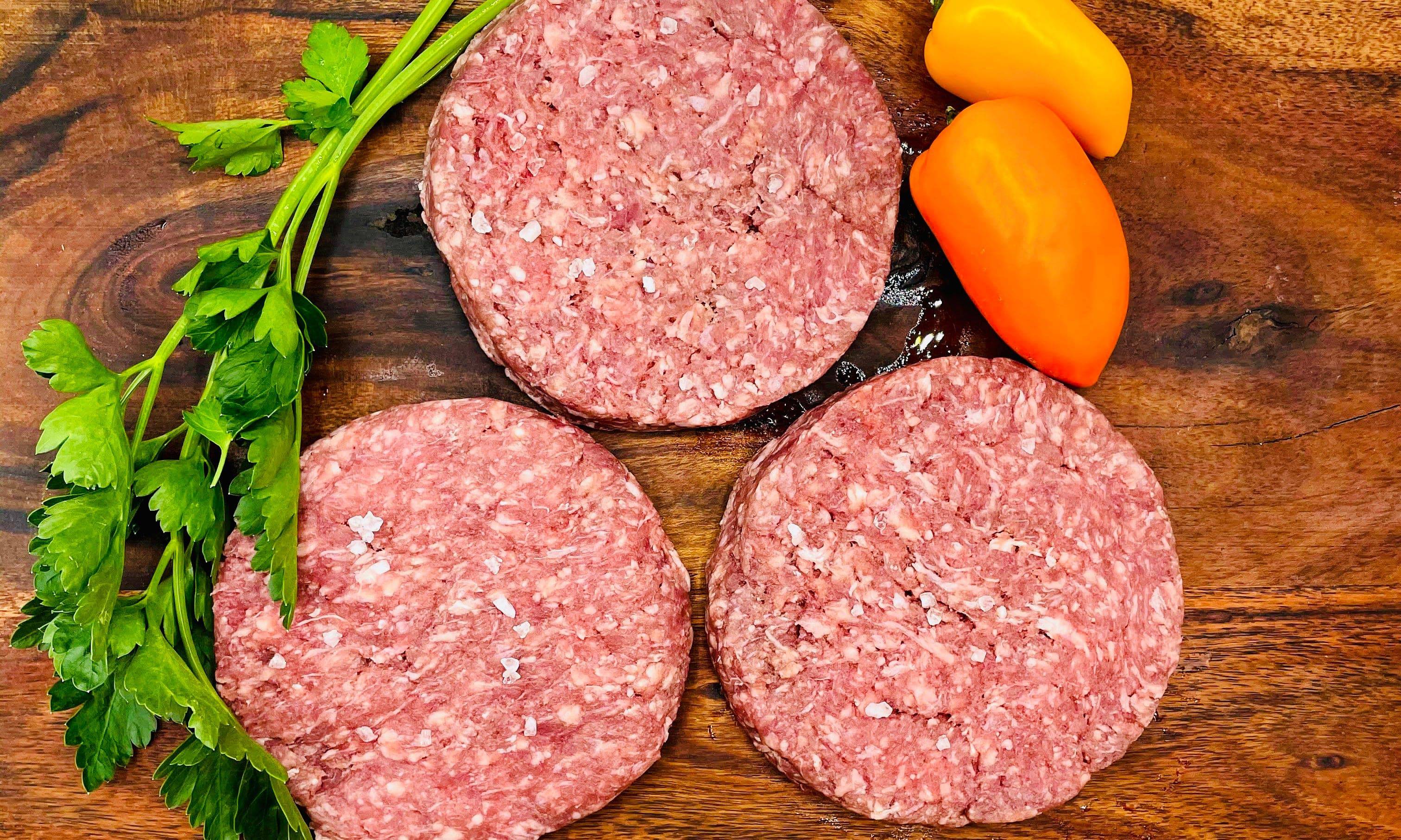 Dry Aged Beef 1/3lb Burger Patties -3pk - Creamery Creek Farms