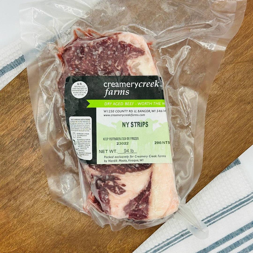 Dry Aged New York Strip Steak - Creamery Creek Farms