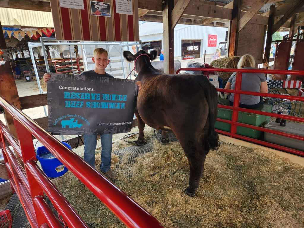 Joshua and his Bandit Steer at the Fair