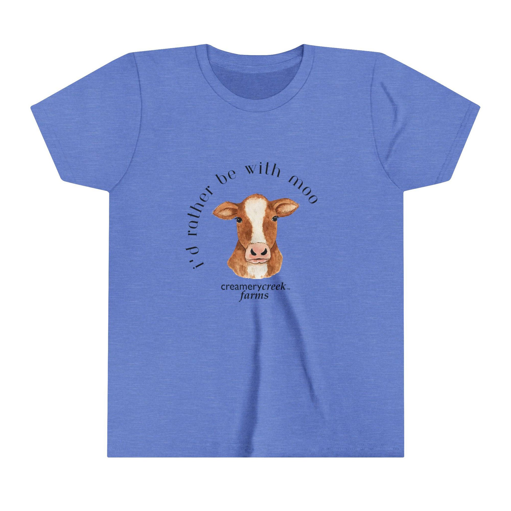 I'd Rather Be with Moo - Youth Short Sleeve Tee - Creamery Creek - Creamery Creek Farms