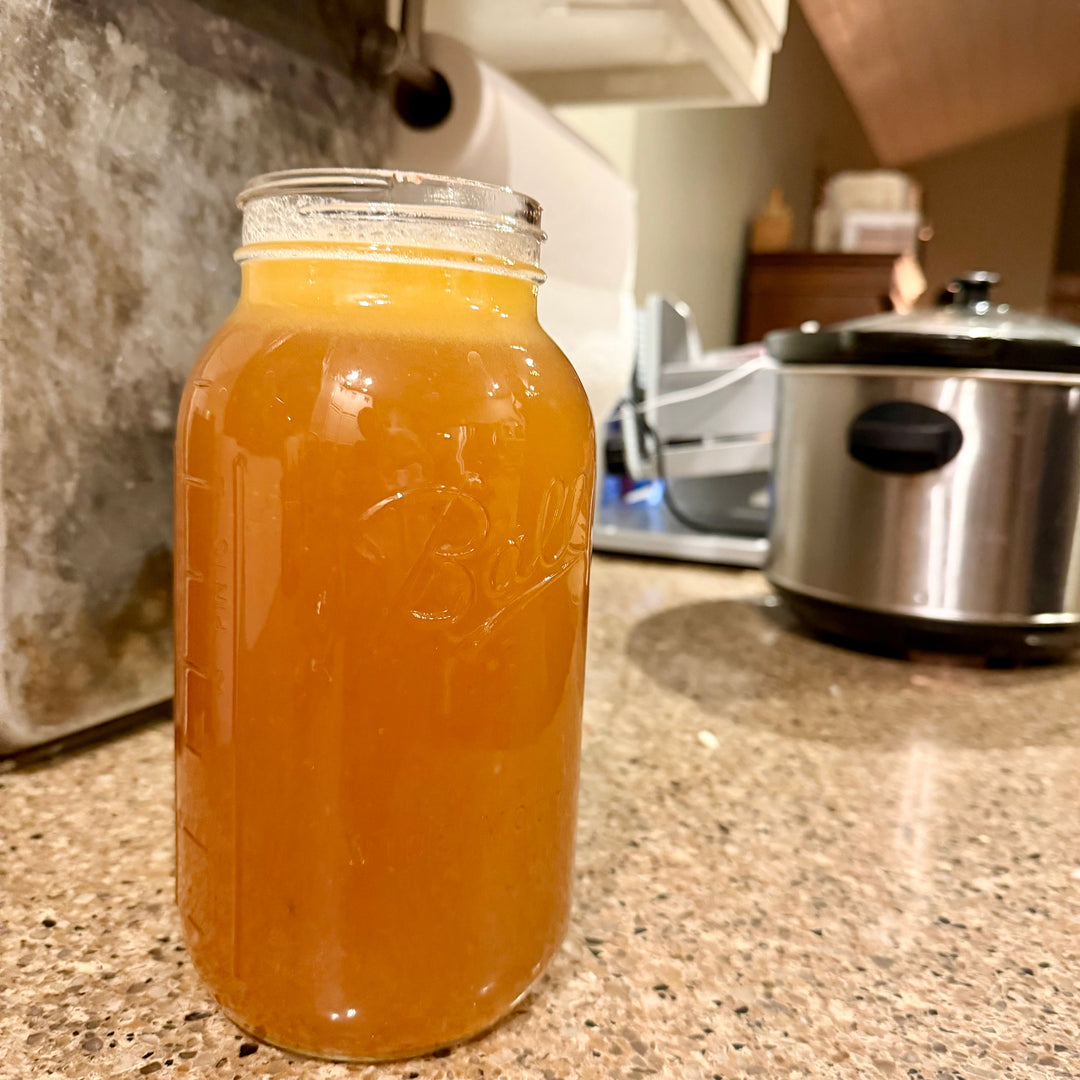 pressure cooked home made beef broth