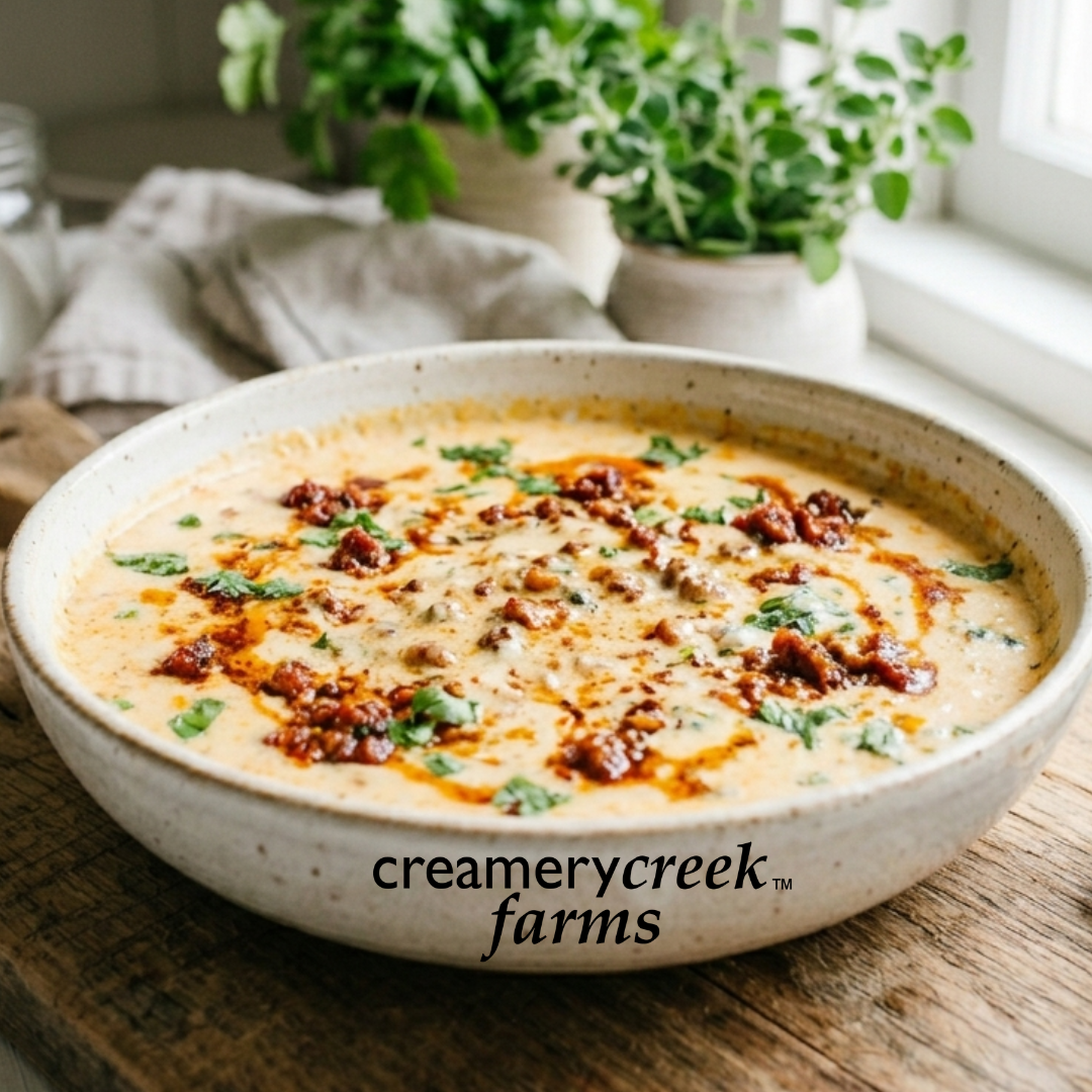 Chorizo Queso Dip at Creamery Creek
