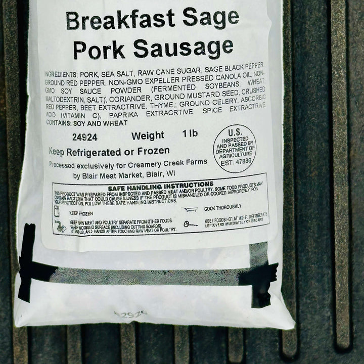 Duroc Pork Breakfast Sage Sausage - Creamery Creek Farms