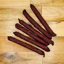 Beef Snack sticks on a cutting board