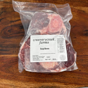 Creamery Creek Farms Beef Shank Bones in packaging