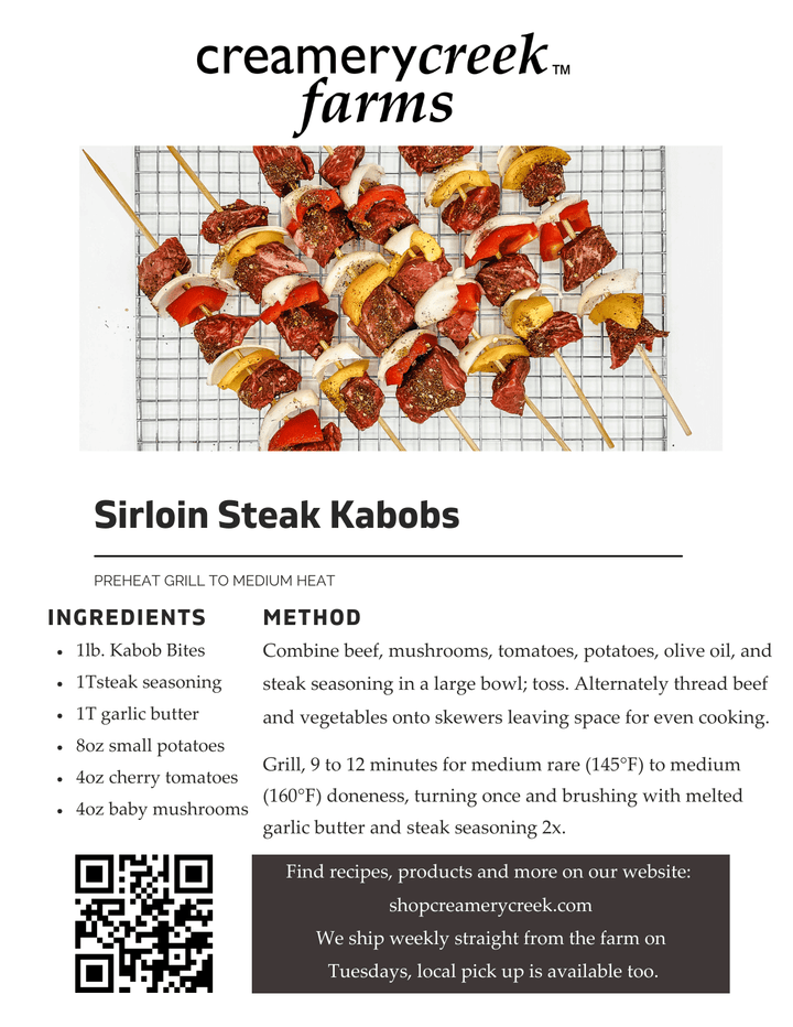 Dry Aged Beef Steak Kabob Bites - Creamery Creek Farms