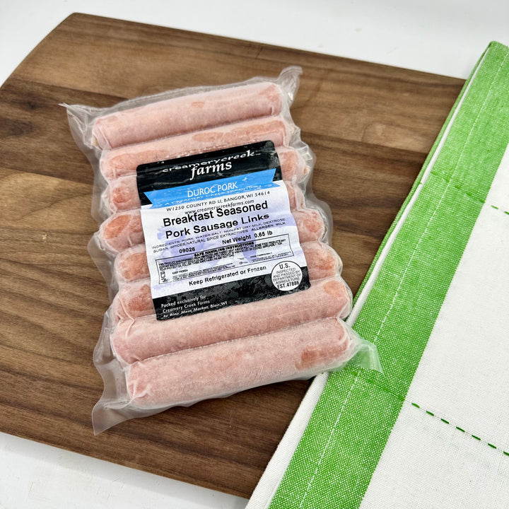 Slightly frosty pork sausage links