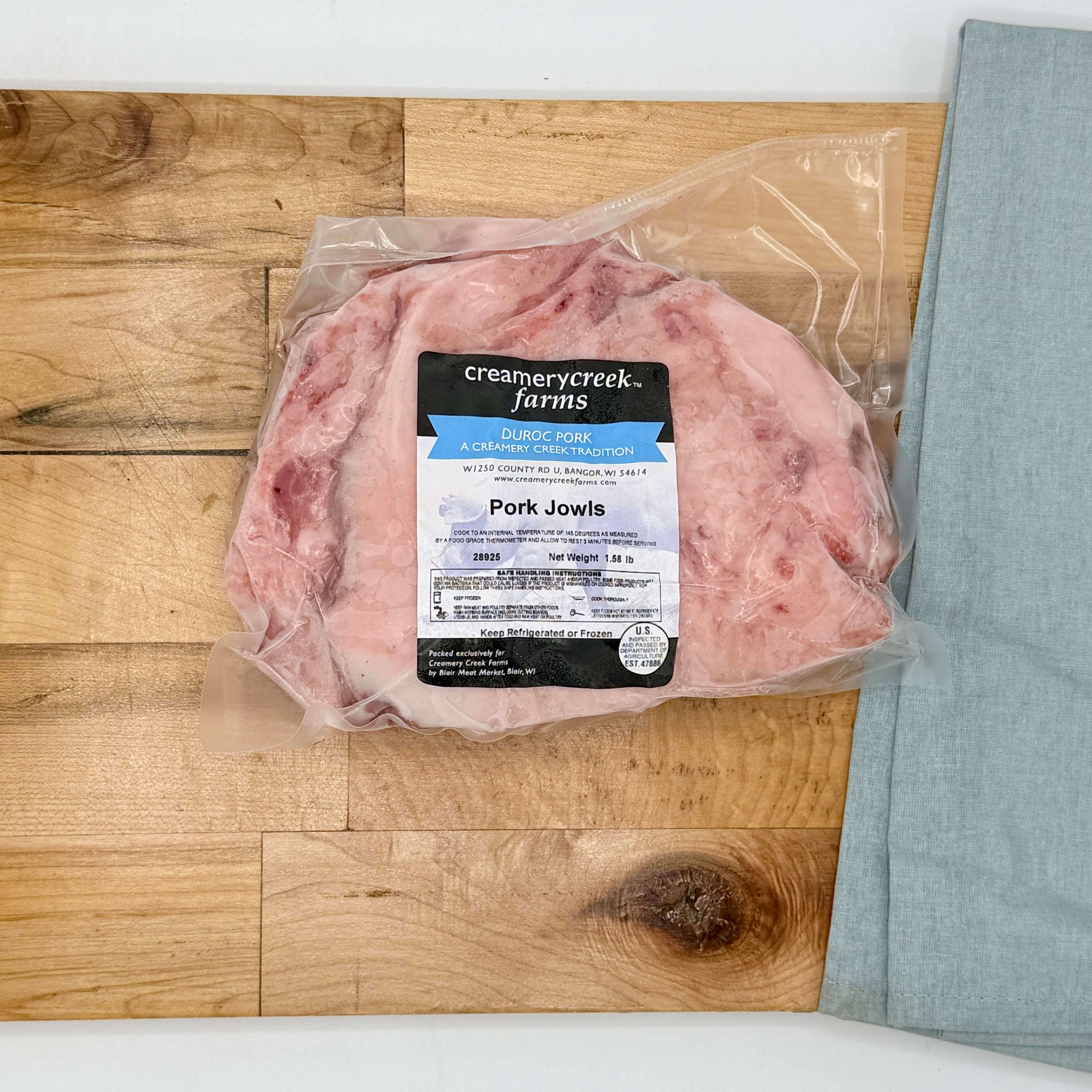 Duroc Pork Jowl from Creamery Creek Farms