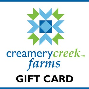 Creamery Creek Farms gift card with logo on a white background
