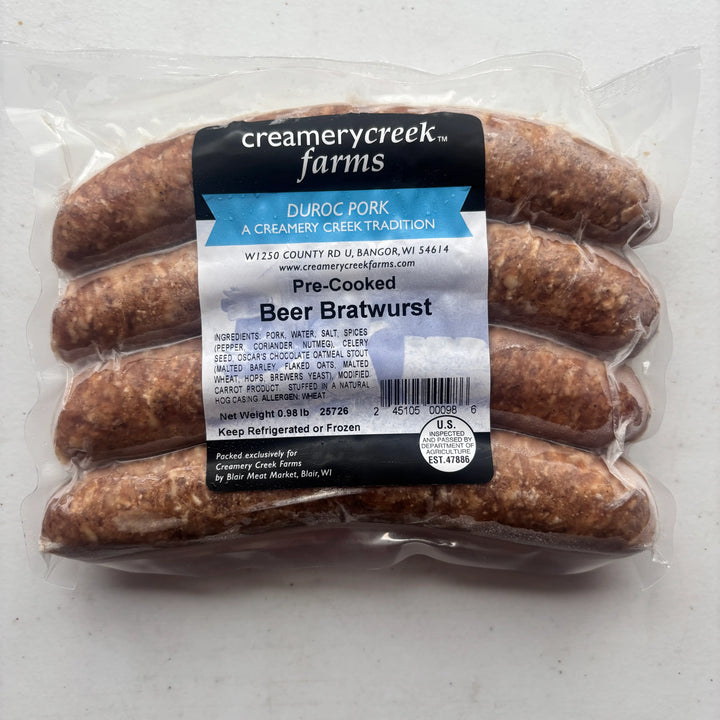 Duroc Pork Pre Cooked Beer Bratwurst