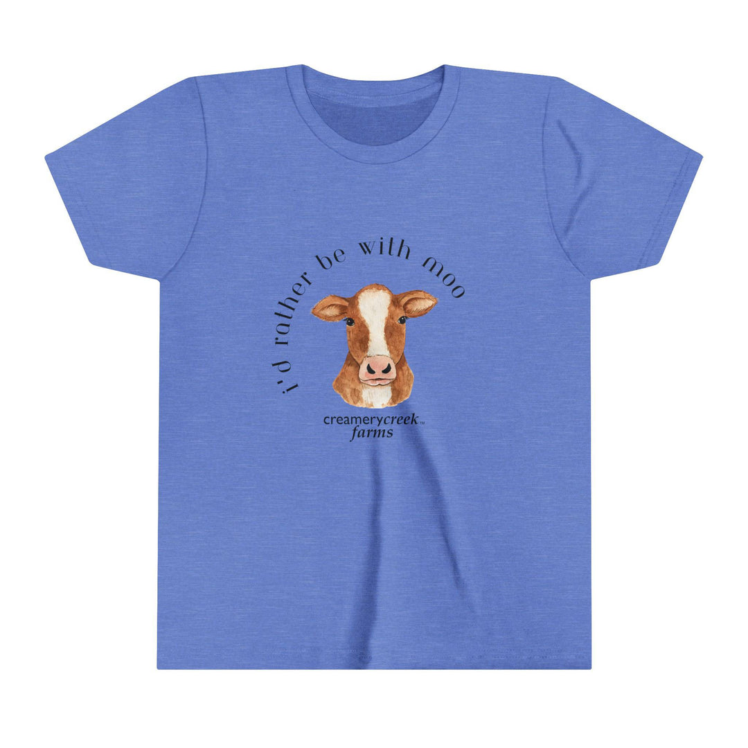 I'd Rather Be with Moo - Youth Short Sleeve Tee - Creamery Creek - Creamery Creek Farms