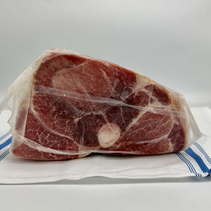 cross section of a smoked duroc ham roast
